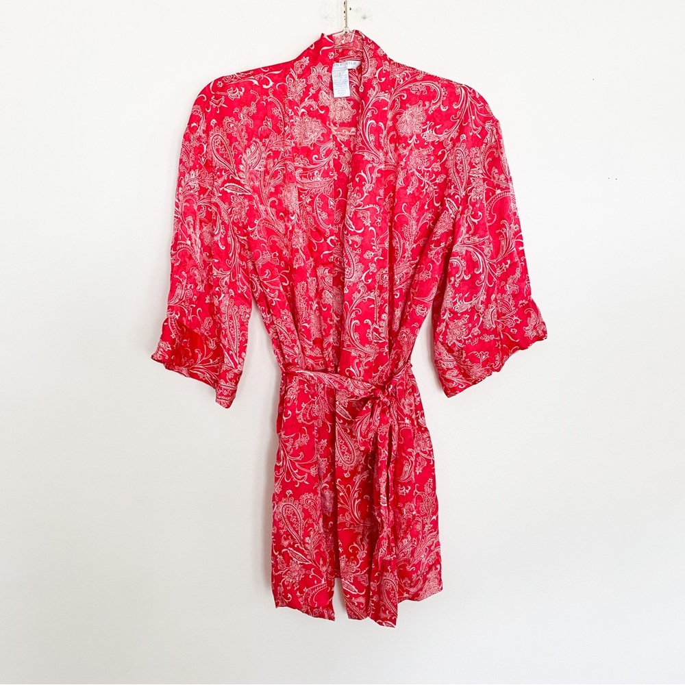 August Silk , 100% Silk Floral Robe